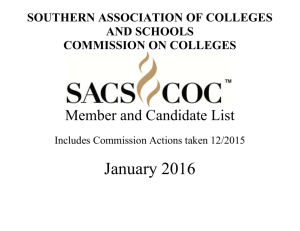 Member and Candidate List - Southern Association of Colleges