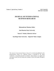 Volume 11, Special Issue, Number 1 ISSN 1544