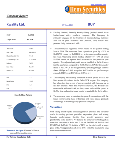 Kwality Ltd. - Moneycontrol
