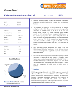 Company Report Kirloskar Ferrous Industries Ltd.