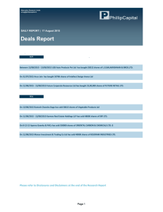 Deals Report - PhillipCapital