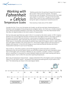 Working With Fahrenheit & Celcius Temperature Scales