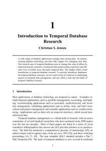 1. Introduction to Temporal Database Research