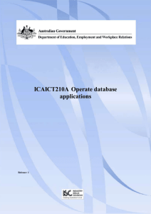 ICAICT210A Operate database applications