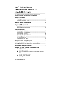 Intel® Desktop Boards D850EMD2 and D850EMV2 Quick Reference