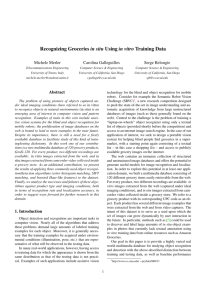 Recognizing Groceries in situ Using in vitro Training Data