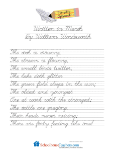 Written/in/March By/William/Wordsworth The/cock/is/crowing