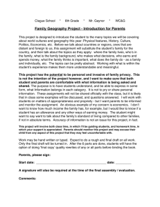 Family Geography Project - Introduction for Parents