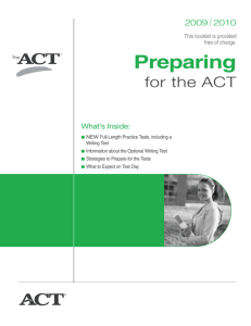 12924 Preparing for the ACT 2009-10
