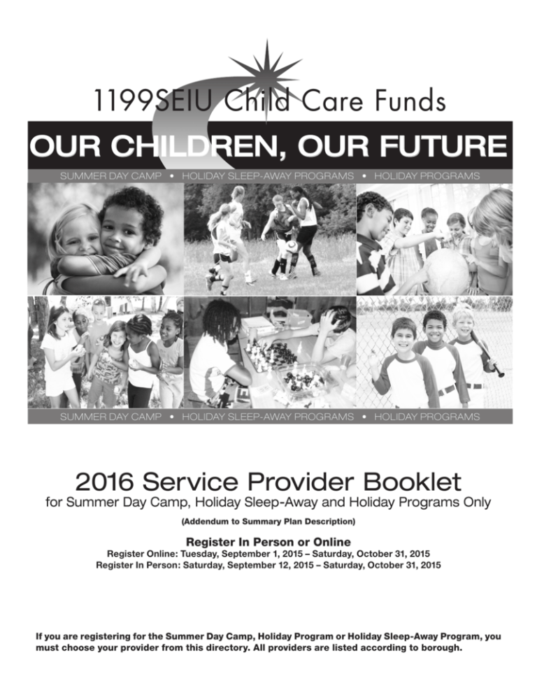 Service Provider Booklet Child Care Funds