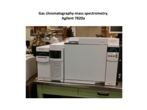 Gas chromatography-mass spectrometry. Agilent 7820a