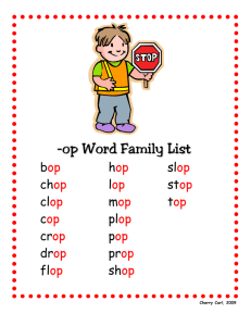 -op Word Family List