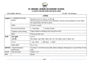 Pre Primary - St. Froebel Senior Secondary School