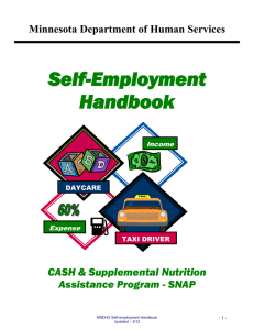 Self Employment Instructor Guide - Minnesota Department of Human