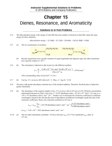 Chapter 15 Dienes, Resonance, and Aromaticity