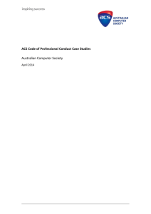 ACS Code of Professional Conduct Case Studies Australian