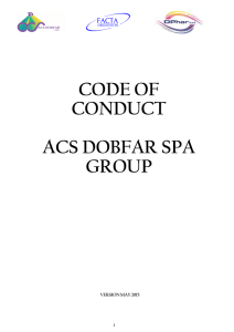 CODE OF CONDUCT ACS DOBFAR SPA GROUP