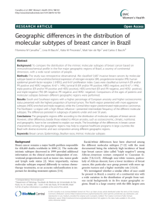 Geographic differences in the distribution of molecular subtypes of