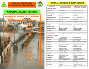 National Hurricane Shelter List 2015