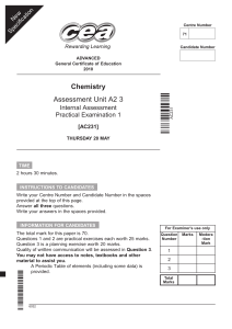 Chemistry Assessment Unit A2 3