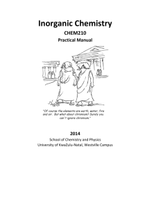 Inorganic Chemistry - University of KwaZulu