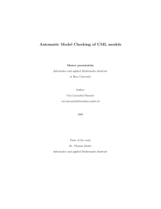 Automatic Model Checking of UML models