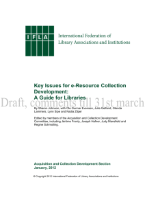 Key issues for e-resource collection development : a guide for