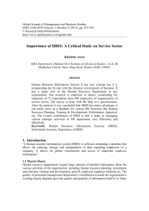 Importance of HRIS: A Critical Study on Service Sector