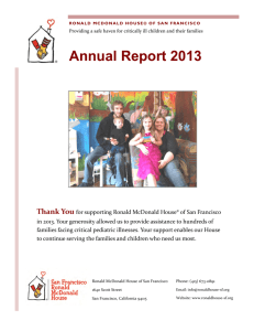 2013 Annual Report - Ronald McDonald House of San Francisco