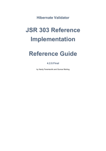 Hibernate Validator JSR 303 Reference