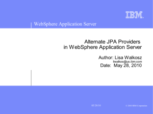 Alternate JPA Providers in WebSphere Application Server