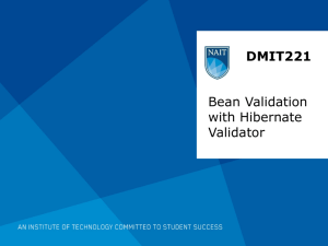 DMIT221 Bean Validation with Hibernate Validator