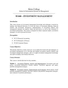 Heinz College 95-840 – INVESTMENT MANAGEMENT