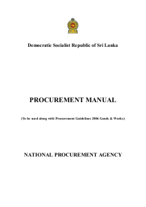 procurement manual - Ministry of Finance