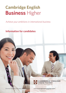 Business Higher information for candidates