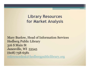 Library Resources for Market Analysis