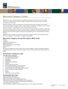 Merchant Category Codes