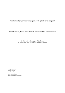 Distributional properties of language and sub-syllabic