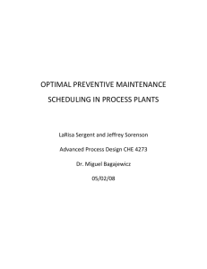 optimal preventive maintenance scheduling in process plants