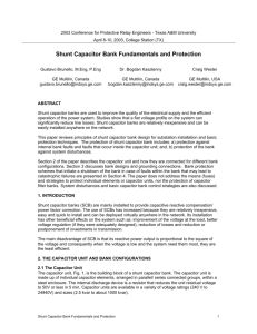 Capacitor Bank Protection Fundamentals