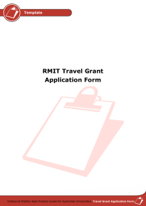 RMIT Travel Grant Application Form