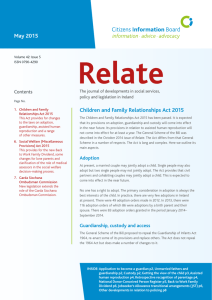 May 2015 Children and Family Relationships Act 2015