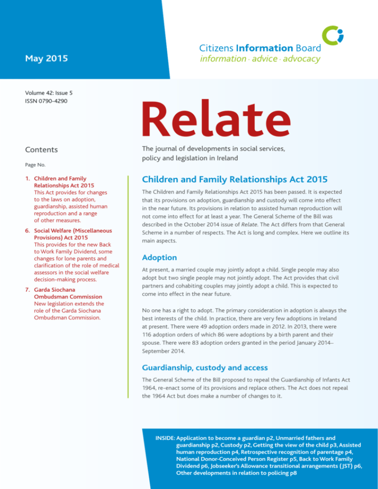 May 2015 Children And Family Relationships Act 2015