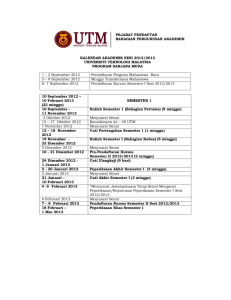 KALENDAR AKADEMIK SESI 2012/2013 UNIVERSITI