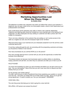 Marketing Opportunities Lost When the Phone Rings