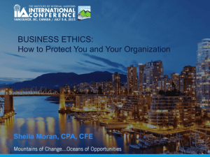 BUSINESS ETHICS: How to Protect You and Your Organization