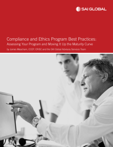 Compliance and Ethics Program Best Practices