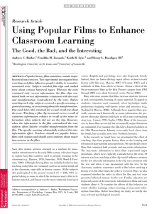 Using Popular Films to Enhance Classroom Learning