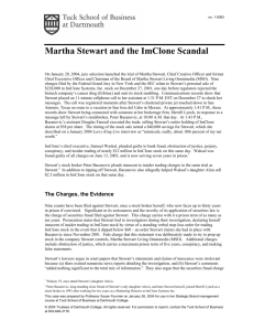Martha Stewart and the ImClone Scandal - Tuck