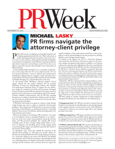 PRWeek: PR Firms Navigate the Attorney